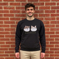 Load image into Gallery viewer, two-cat portraits embroidered sweatshirt cat mom and cat dad custom gift 
