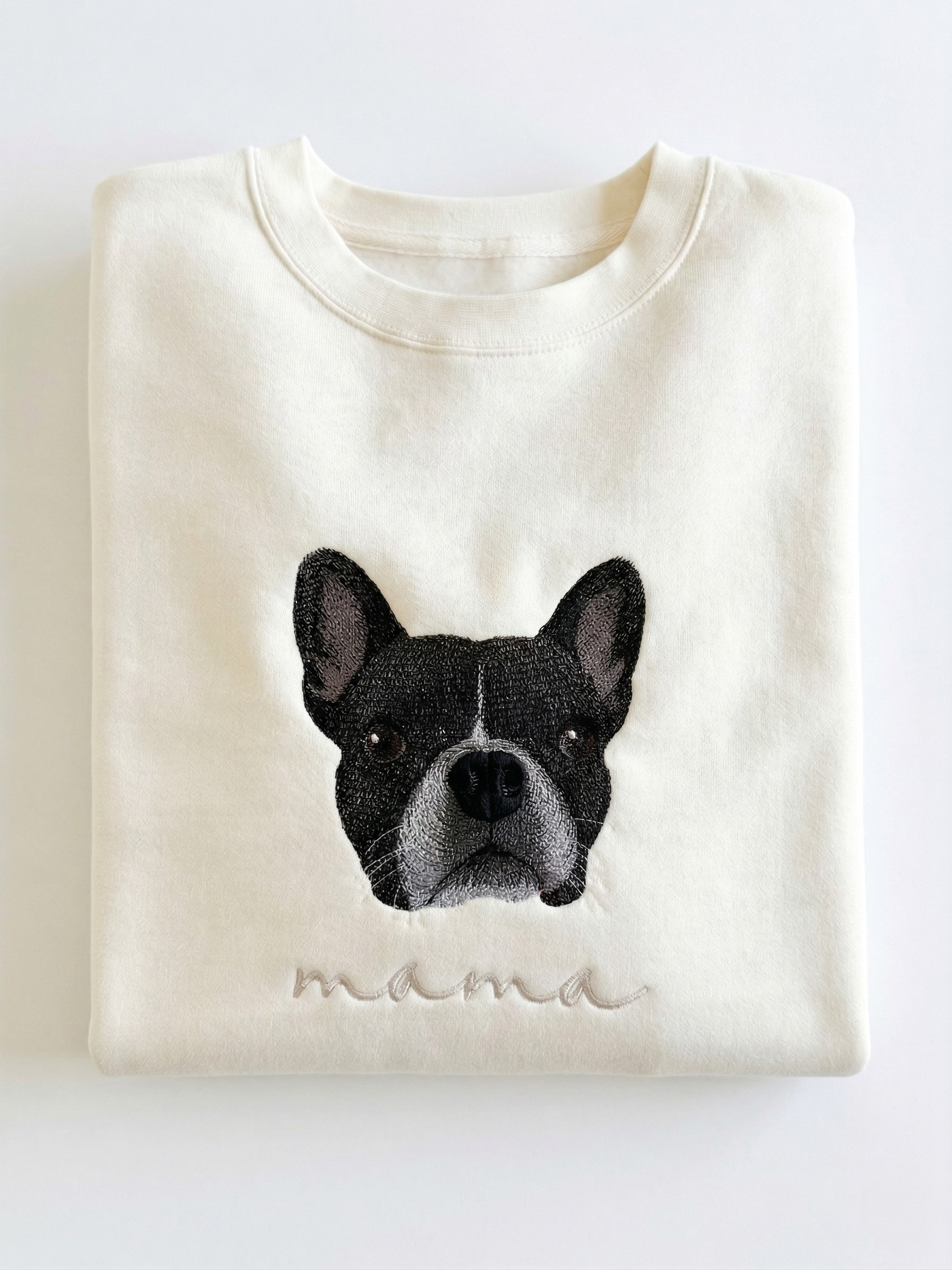 Mother's day sweatshirt gift pet portrait embroidery  